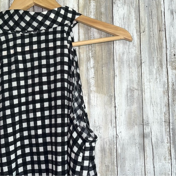 NWT Banana Republic Gingham PRINT BOW NECK HALTER TOP - Picture 4 of 9